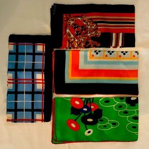 Lot of 4 new Italian silk scarves